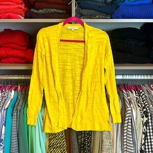 Loft bright yellow long sleeve open front cardigan size XS